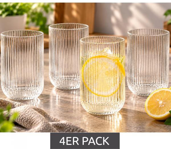 4 St&uuml;ck DR Home Division Trinkglas 4 x 260 ml f&uuml;r alle Getr&auml;nke geeignet **B-Ware &ndash; gepr&uuml;ft** in Wei&szlig;