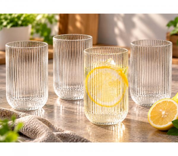 4 St&uuml;ck DR Home Division Trinkglas 4 x 260 ml f&uuml;r alle Getr&auml;nke geeignet **B-Ware &ndash; gepr&uuml;ft** in Wei&szlig;