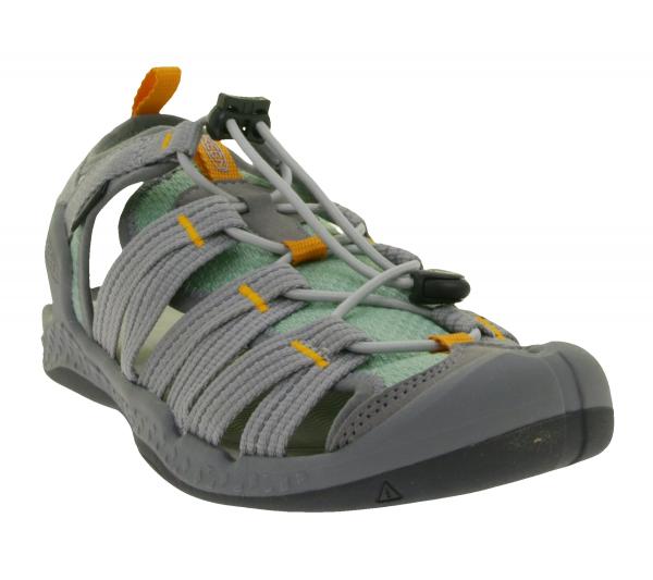 Bequeme KEEN Drift Creek H2 Damen Sandalen EVA-Innensohle mit Fu&szlig;gew&ouml;lbeunterst&uuml;tzung Sommer-Schuhe 1028557 Grau/Gr&uuml;n