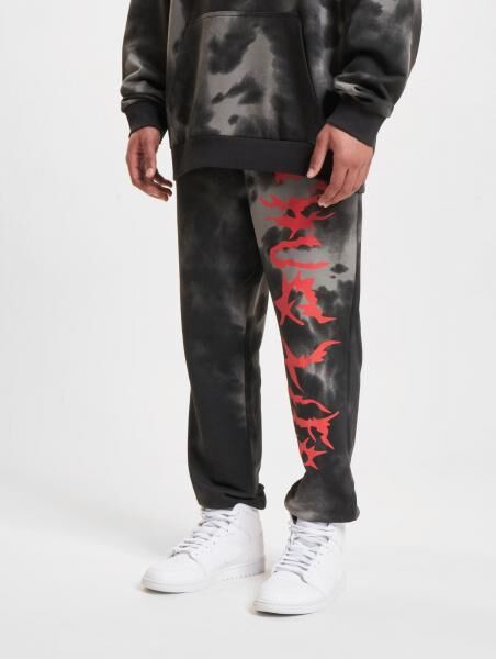 bequeme Thug Life Herren Jeans Kordelzug Taschen mit Baumwolle Schwarz