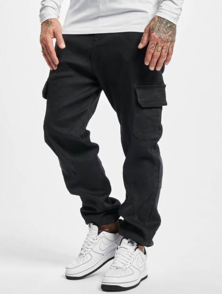 bequeme URBAN CLASSICS Herren Jeans Stretch Kordelzug Rei&szlig;verschluss mit Baumwolle Schwarz