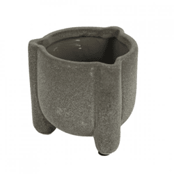D&M Depot Blumentopf auf Füßen, grau, 7 cm