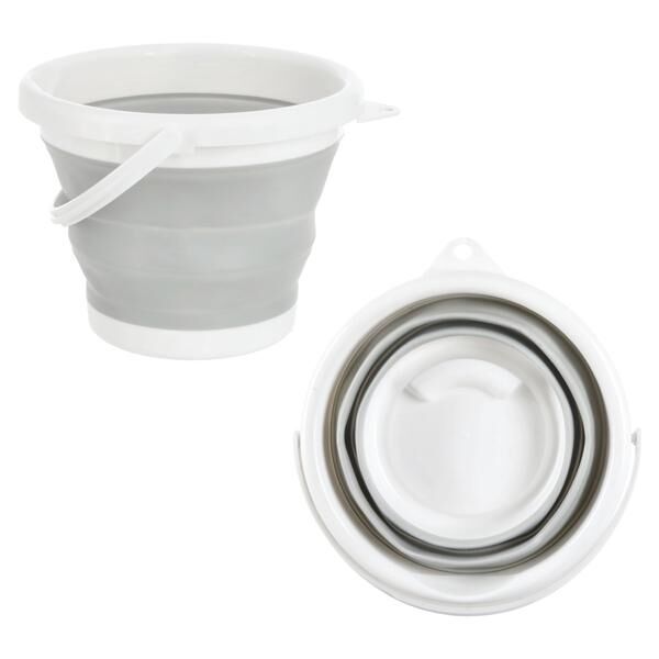 Faltbarer Eimer, grau/wei&szlig;, ca. 5l