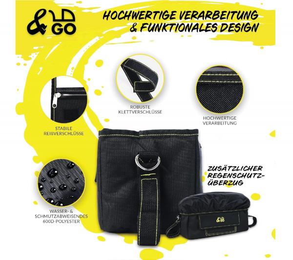 &GO Kinderwagen Organizer inkl. 5 Wickelunterlagen Universal Buggy Tasche mit transparentem Smartphone-Fach Regenschutz Getränkehalter & v