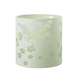 J-Line Windlicht „Blumen“, grün, 15 cm