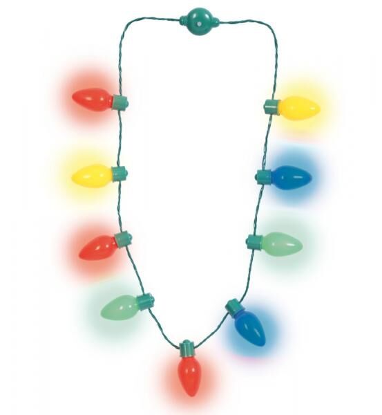 Lichter-Halskette; 95 cm L., Bat. enthalten