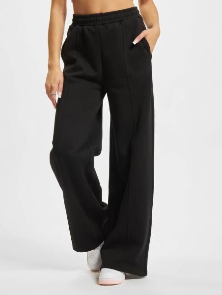 moderne Urban Classics Damen Hose Straight Fit Kordelzug Taschen mit Baumwolle Schwarz