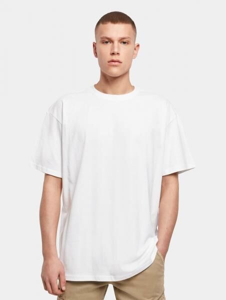 modernes Build Your Brand Herren T-Shirt Oversize 240 g/m&sup2; mit Baumwolle Wei&szlig;