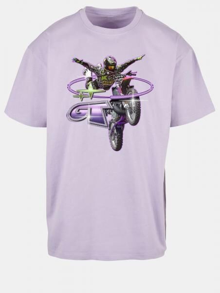 modernes Mister Tee Herren T-Shirt Oversize 240 g/m&sup2; mit Baumwolle Violett