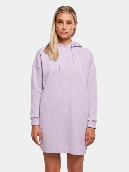 modisches Urban Classics Damen Kleid gro&szlig;e Kapuze Kordelzug 305 g/m&sup2; mit Baumwolle Violett