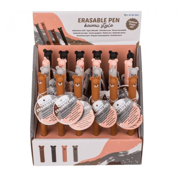 Radierbarer Stift - 4-fach sortiert im Display - 14 cm