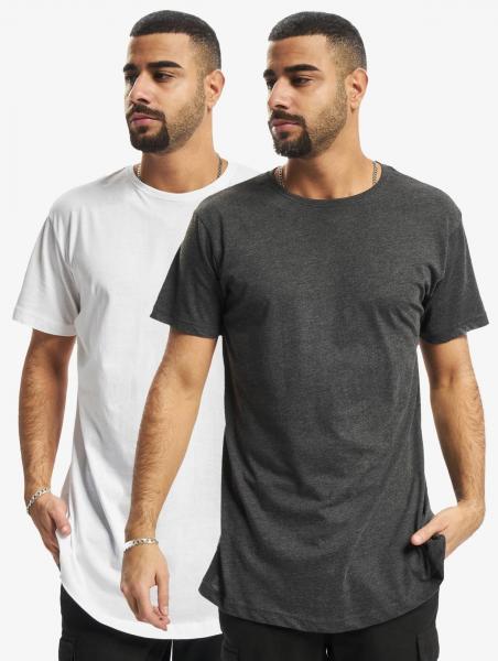 sportliches Urban Classics Herren T-Shirt 140 g/m&sup2; mit Baumwolle Anthrazit/Wei&szlig;