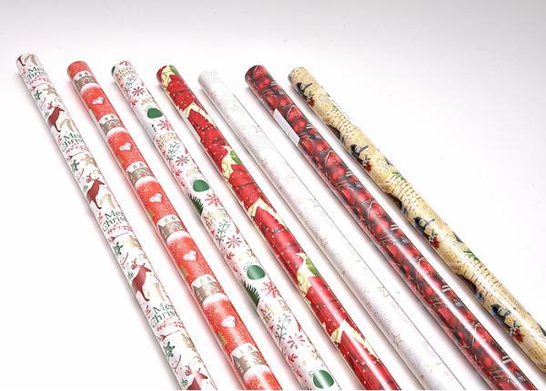 Weihnachtsgeschenkpapier - 6-fach sortiert - 2 m x 70 cm