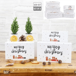 Boxenset, Weihnachtsgeschenke, rechteckig, 6er Set