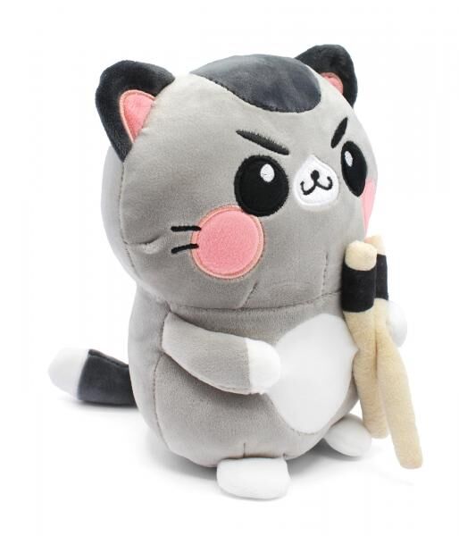 Funny Cat mit Chopsticks - Pl&uuml;schfigur - 25 cm