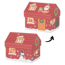 Geschenkbox Weihnachtshaus, rechteckig, ca.13cmB