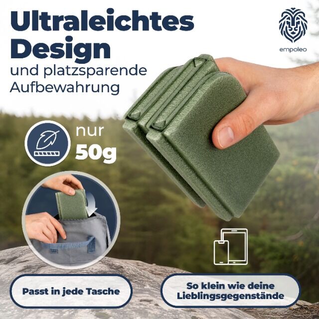 Outdoor Sitzkissen faltbar – Sitzkissen für Stadion & Wandern – 2erSet