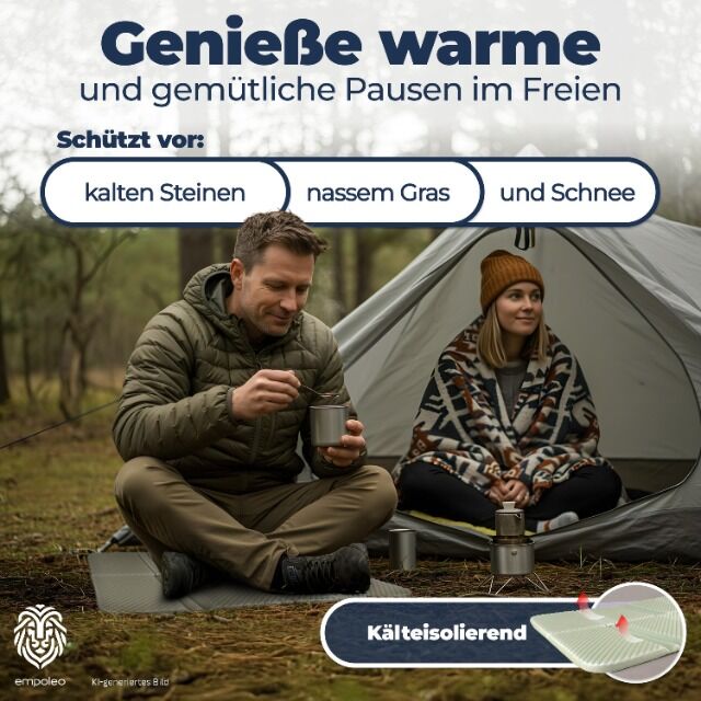 Premium Sitzkissen Outdoor - Extra Dick & Bequem - Sitzunterlage für Stadion, Garten, Angeln und Camping - Inkl. Tragetasche