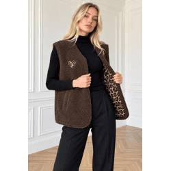 25243-Lu – Teddyweste mit Leoherz und Leofutter