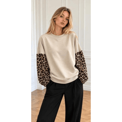 25260-Lu – Damen-Sweatshirt mit Leoärmeln