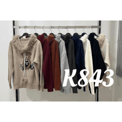 K843-Jm – Damen-Kapuzenpullover mit Teddybärmotiv