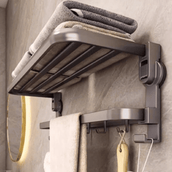 BathLux klappbares Wandregal aus Aluminium im Großhandel | Platzsparender Ordnungshelfer für Bad und Küche