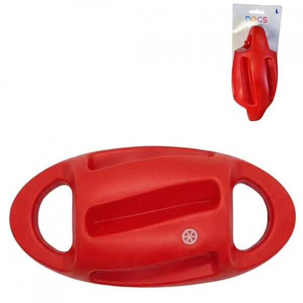 Dogs Collection Hundespielzeug, oval, rot, 18 cm