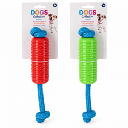 Hundespielzeug – Röhre mit Seil, 26 cm, 2 Stück, sortiert