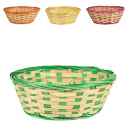 Ovaler Bambuskorb, 22 cm, 4er-Set in verschiedenen Farben