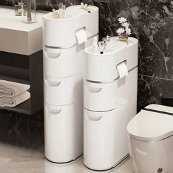 StoreLux 4-stöckiges platzsparendes Regal | Stabile, wasserfeste Aufbewahrungslösung für schmale Zwischenräume