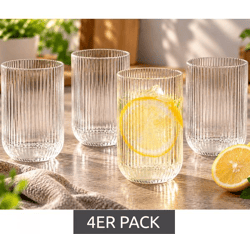 4 Stück DR Home Division Trinkglas 4 x 260 ml für alle Getränke geeignet **B-Ware – geprüft** in Weiß