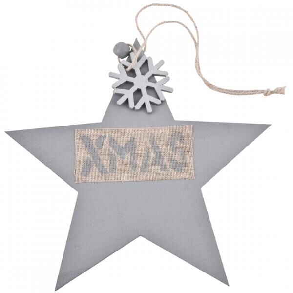 Anhänger Weihnachten XMAS grau 32 cm