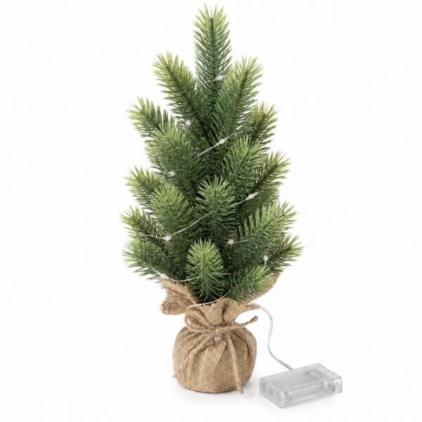 Batteriebetriebener LED-Weihnachtsbaum aus Jute, 37 cm