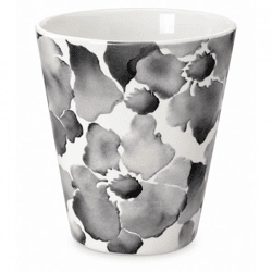 Blumentopf „Flower“, schwarz/weiß, 20 cm