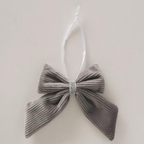 Boltze Anhänger mit Schleife „Cassie“, grau, 14 cm