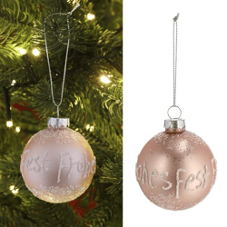 Christmas tree bauble Merry Christmas, pink, approx.6cmD