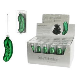 Christmas Tree Ornament: Cucumber, Glass, approx. 11 cm H