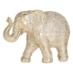 Elefant, gold-weiß, ca. 15x10cm