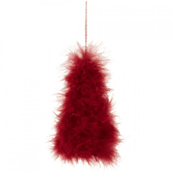 J-Line-Anhänger für den Weihnachtsbaum, Federn, rot, 14 cm
