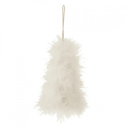 J-Line-Anhänger für den Weihnachtsbaum, Federn, weiß, 14 cm