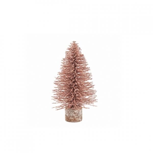 J-Line Weihnachtsbaum Glitter altrosa XS 15 cm