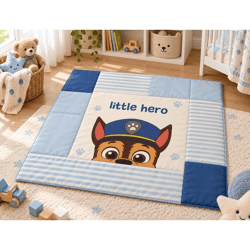 Paw Patrol Krabbeldecke 115 × 115cm gepolsterte Spieldecke für Babys & Kleinkinder aus 100% Polyester von Herding Mehrfarbig