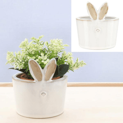 Pflanztopf Hase, weiß, klein,11cmH