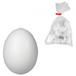 White Styrofoam Eggs, 6 cm, Set of 10