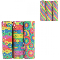 Serpentinen „Regenbogen und Party“, 4 Meter, 2 verschiedene Designs, 3er-Set