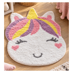 Waschbarer TODAY Kinderteppich mit niedlichem Einhorn-Motiv aus reiner Baumwolle Teppich ca. 50 × 60 cm Bunt