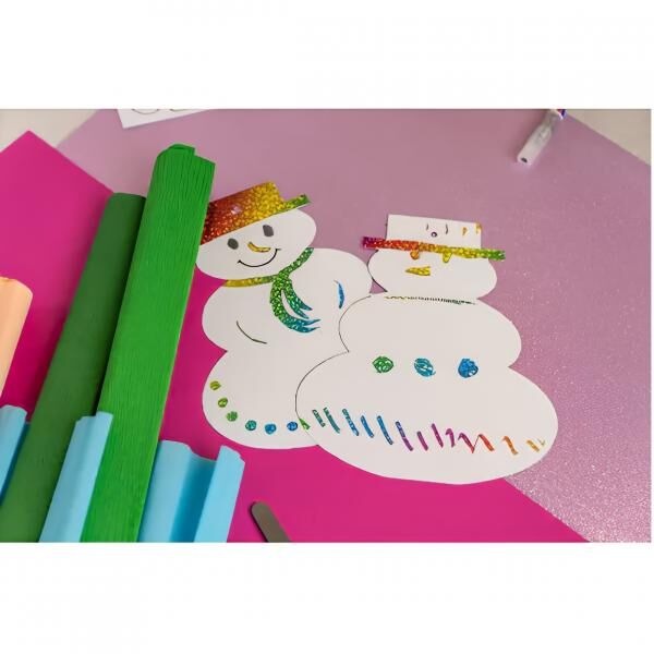 Weihnachtsanhänger „Schneemann“ mit Rubbelfolie, 18 cm, 20er-Set