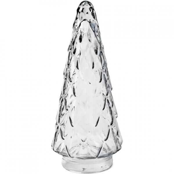 Weihnachtsbaum-Figur aus transparentem Glas, 24 cm