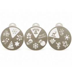 Weihnachtsschablonen 25 cm, 3er-Set, gemischt