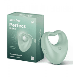 2-in-1 Satisfyer Perfect Pair 3 Vibrator & Vibrating Cock Ring with 12 Different Vibration Modes Sex Toy 9906399 Green
